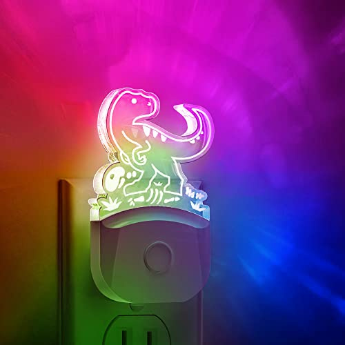L LOHAS LED Dinosaur Night Light for Kids, Nightlight Plug in, Dusk-to-Dawn
