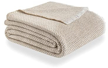 Todocama Überwurf, extra weiche Baumwolle, Four Seasons, Mehrzweck-Tagesdecke für Sofa, Bett, Schal, Tagesdecke, Sofaüberwurf, Sandbeige, PRCMAMSBEAR, 180 x 240 cm