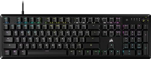 Corsair K70 Core RGB Mechanische Gaming-Tastatur – rote lineare Schalter MLX vorgeschmiert – Schalldämpfung – Mediensteuerung – iCUE-kompatibel – QWERTY-Design