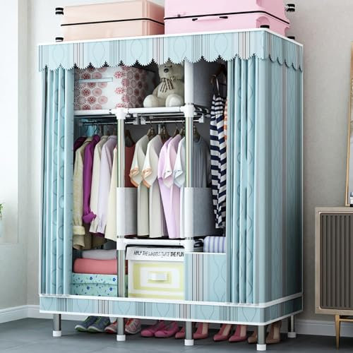 Kleiderschrank, Stoffschrank Garderobe Mit Kleiderstangen Faltschrank Stoffkleiderschrank Campingschrank Für Kleidung Ankleidezimmer Für Schlafzimmer, Wohnzimmer