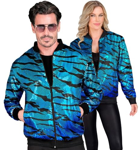 W WIDMANN MILANO Party Fashion - Pailletten Bomberjacke | für Erwachsene, glänzende Kostümjacke für Festival, Karneval und auffällige Party- / Disco-Outfits