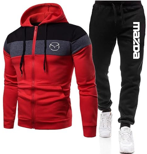 GIOPSQ Herren Trainingsanzug Set Jogginganzug Ma_Z.Da Kapuzenjacke mit Reißverschluss + Hose Sportbekleidung Jogger/D/S