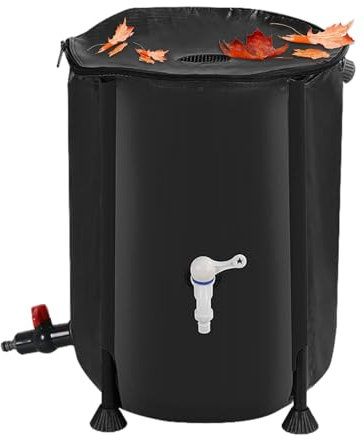 PVC Garden Rain Barrels - 200L Weather Proof Sturdy Water Tank with Filter Spigot and Overflow Kit for Car Washing and Gardening