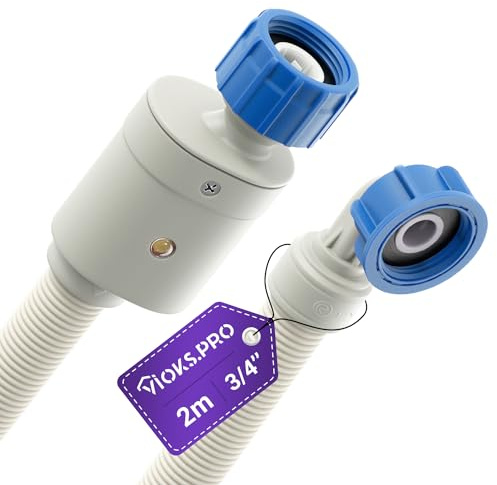 Vioks.pro Aquastop Schlauch Waschmaschine 3/4 Zoll 2 m 25 °C - Waschmaschinenschlauch Aquastop/Waschmaschinen Zulaufschlauch - Waschmaschinen Zubehör - Zulaufschlauch Geschirrspüler