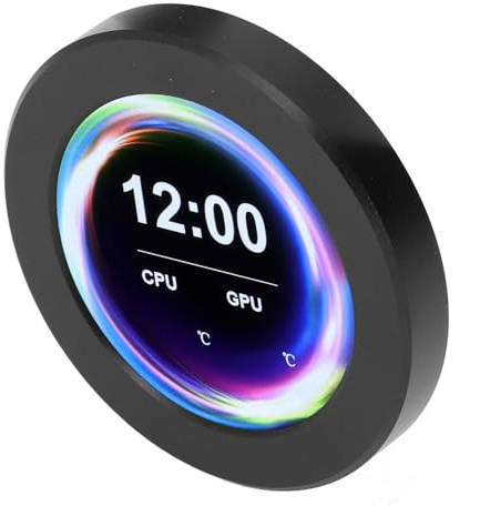 Kit de Actualización de Pantalla AIO con Pantalla LCD Redonda de 2,1 Pulgadas con Monitor de Temperatura de CPU en Tiempo Real Caja de Aleación de Aluminio con Rotación de 360