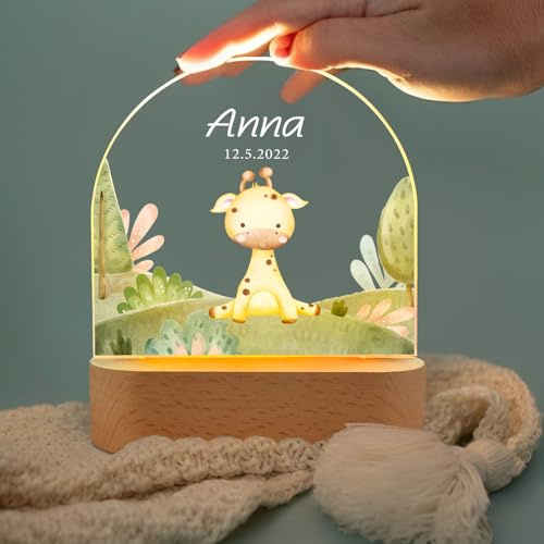 DJLLA Regali personalizzati per la luce notturna del bambino per il bambino neonato, bambini compleanno battesimo regali di festa prenatale lampada da notte per bambini per camera da letto