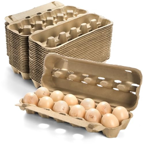 Lawei 24PCS 1 Dozen Paper Egg Cartons Bulk, 12 Count Pulp Empty Eggs Cartons, Reusable Chicken Egg Tray Holder, Sturdy Cardboard Eggs Storage Containers for Household, Kitchen, Farm, Market