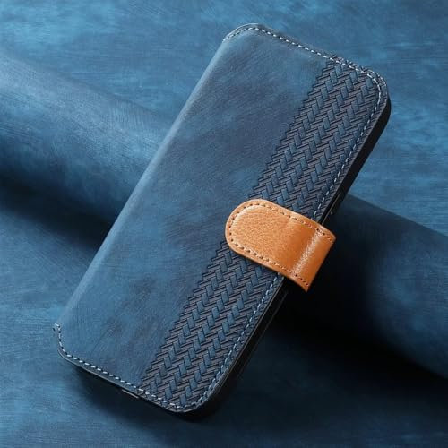 TIANYUE Funda para Motorola Moto E40, Funda Tipo Billetera de Cuero PU con [Bloqueo RFID] [Ranura para Tarjeta] [Soporte para Correa de muñeca] Funda para Moto E40-Azul