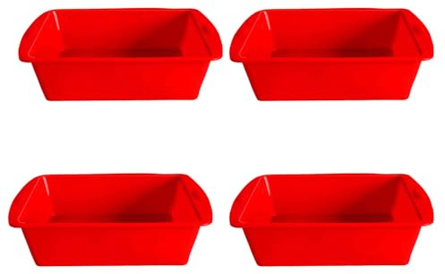 AVIDON 4 packs Silicone Square Cake Pan,5 inch Non-stick Silicone Baking Pans, cake Baking Molds for Cakes, Brownies,Bread, Pies, and Lasagna (7.5 inch)