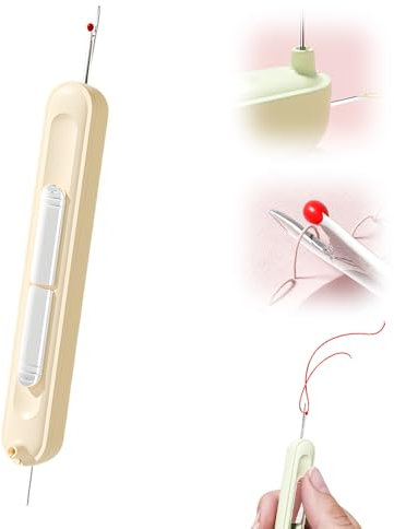 Topbashgo Nadeleinfädler, 2025 New 2 in 1 Seam Ripper Needle Threader, Einfädelhilfe für Nähnadeln, Stickwerkstichwerkzeug und Auto -Nadel -Threader -Werkzeug, Nähräume (Weiß)