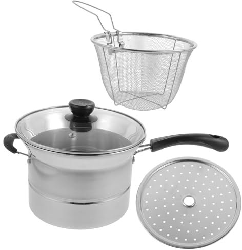 HAKIDZEL 1set Pentola per Pasta Acciaio Inossidabile con Manico Ergonomico Scolapasta Integrato Adatta per Cucine Induzione e Uso Quotidiano Perfetta per Spaghetti e Noodles