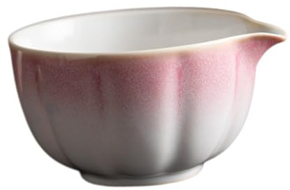 PETSOLA Tazón Matcha Cerámica Japonesa Tradicional con para Mezclar Té Resistente Adecuado para Regalos Decoración Hogar Oficina Cocina Sala de, Rosa Y Blanco, Individual