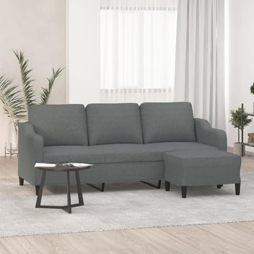 MOBCANT 3-Sitzer-Sofa mit Hocker Dunkelgrau 180 cm Stoff Schlafsofa Couchgarnitur Modulares Sofa Schlafcouch für Hotel Büro Empfangsraum Wohnung
