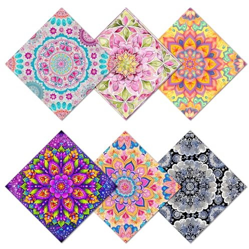 CREATCABIN 6 Confezione Panno Microfibra Pulizia Motivo Floreale Panno Microfibra Morbido Multicolore Pulizia degli Occhiali Panno Occhiali Riutilizzabili Fotocamera Schermi Telefoni