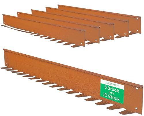 UNIGARDIA Bordura de Jardín en Acero Corten 10 m, Altura 10 cm, Borde 5 mm