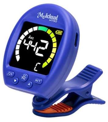 Amagogo Gitarrentuner, Tuner, professionelles, über USB wiederaufladbares Zubehör, leicht, schnelles und genaues Stimmen für, Cello, Blau