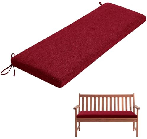 Generisch Bankauflage, Abnehmbarem Sitzkissen Banks, rutschfeste Gartenbank Auflage, Waschbar Sitzauflage Banks für Innen Outdoor Fensterbank Couch ban k Eckbank Auflagen,Wine red,140x50x5cm