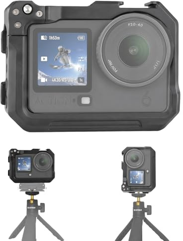 Osmo Action 6 Cage Métallique Compatible avec DJI Osmo Action 6 | Multifonction Protection Boîtier, avec 1/4 Fil & Sabot Froid Magnétique Adaptateur Mont Caméra Accessoires Vlogging Vidéo