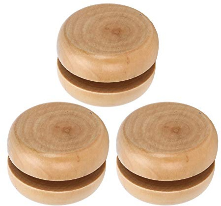 Haofy Holz-Yo-Yo, Handgefertigtes Mini-DIY-Babyspielzeug für die Hand-Auge-Koordination, 3 Stück Holzspielzeug in Holzfarbe für