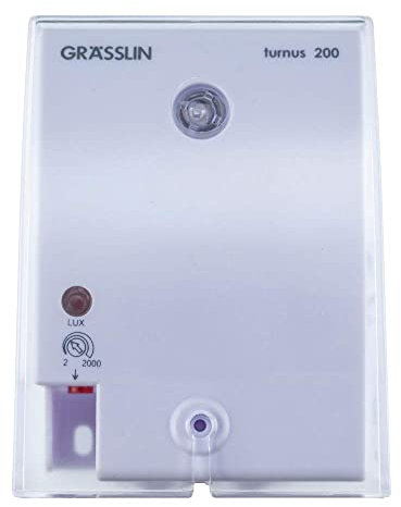 GRÄSSLIN - 18.17.0001.1 - Turnus 200 - Interruptor Crepuscular - 1 Canal - Rango de Ajuste de 2 a 2000 Lux - IP54 - Montaje en Superficie - AC 220-240 V 50-60 Hz