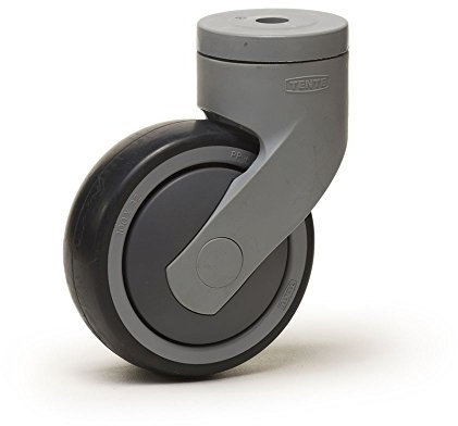 Roulette chape NYLON à oeil pivotante diamètre 100 mm roue PVC GRIS non-marquant - 80 Kg