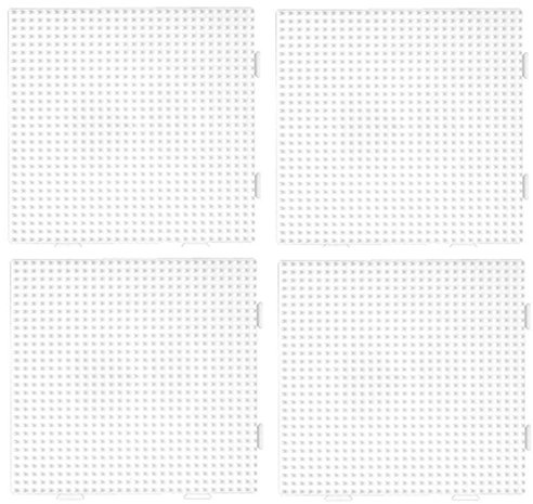 Happy Price Toys (234W-04-100) 4 X Stiftplatte Midi 234 weiss Multistiftplatte + 100 Bügelperlen