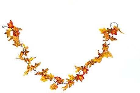 Heitmann DECO Guirlande d'automne avec Feuilles d'érable - 180 cm - Guirlande décorative Jaune et Orange pour fenêtre, Table et escalier