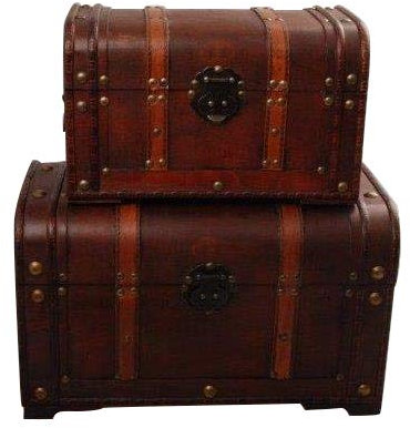 MYBOXES - Set di bauli Porta-Tesoro 39 x 22,5 x 23,5 cm e 29,8 x 18 x 18,3 cm