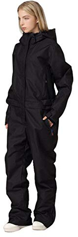YEEFINE Women's Ski Suit One Piece Snowsuits Jumpsuits Winter Snowboard Suits Waterproof Ski Jacket and Pants Outdoor Overalls(Black, M)