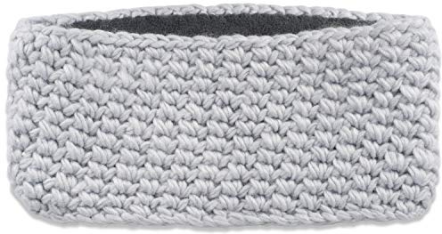 styleBREAKER Damen Häkel Stirnband Grobstrick Thermo Fleece, Hellgrau | Als Loop nutzbar, 28 cm Bundweite (elastisch für 48-64 cm Kopfumfang), 12,5 cm breit, Polyacryl, Reiskorn-Optik, isolierend.