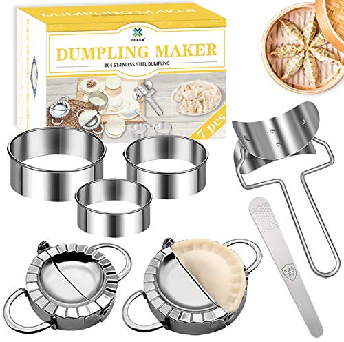 Doxila Lot de 7 moules à raviolis en acier inoxydable pour la maison, la cuisine