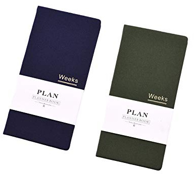 Undatierter Taschen-Wochenplaner, Terminplaner, Agenda, Jahr, Monat, Wochenplan, A6, Notizbuch