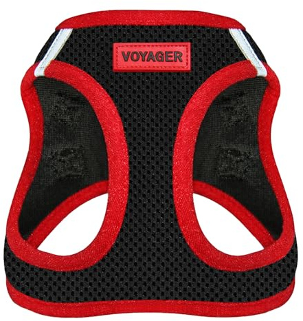 Best Pet Supplies Voyager Step-in Air Hundegeschirr – Allwetter-Netzgewebe für kleine und mittelgroße Hunde – roter Rand, XS