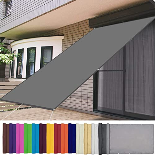 AMZHU Sonnensegel Schattentuch 3x4M wasserabweisend Quadrat Garten Blumen Pflanze Sunsegel PES Polyester 98% UV-Block Reißfestem mit Edelstahl Zubehör, Hellgrau, 21996