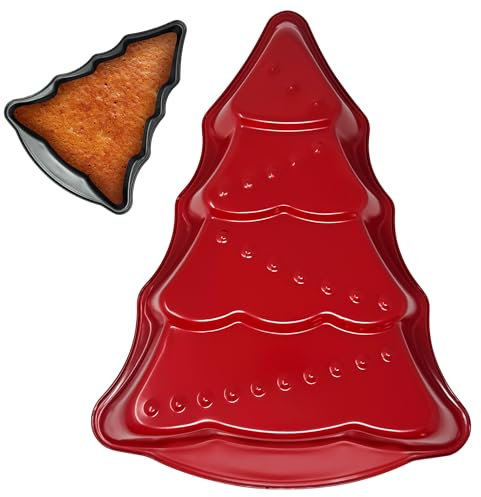 plastific Moule à gâteau en forme de sapin de Noël,Ustensiles de cuisson pour gâteau au chocolat, glace, gâteau de cuisson, pudding,Rouge,Moule à gâteau en forme d'arbre de Noël)