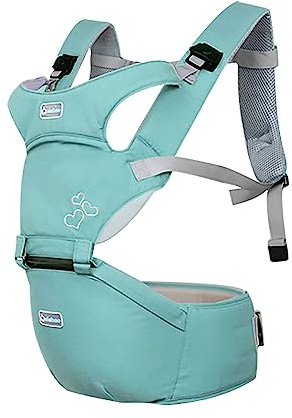 Ergonomische Babytrage mit abnehmbarem Hüftsitz, multifunktionale Babytrage für Neugeborene bis Kleinkinder, Babygurt zum Tragen von Kleinkindern