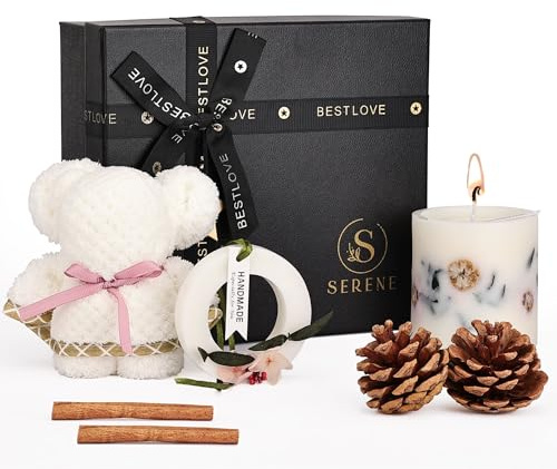 SERENE Cadeau Fete des Meres - Fete des Meres | Bougie Parfumée | Bougie Parfumées | Coffret Bougie | Cadeau Pour Saint Valentin | Bougie Decorative | Cadeaux Anniversaire Femme