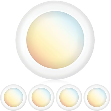 PARMIDA (4 Pack) 5/6 Inch Dimmable 5CCT LED Disk Lights, 15W Flush Recessed Ceiling Disc Lighting 5 Color Selectable 2700K/3000K/3500K/4000K/5000K 1050lm, J-Box Or Recessed Can Installation, UL-Listed