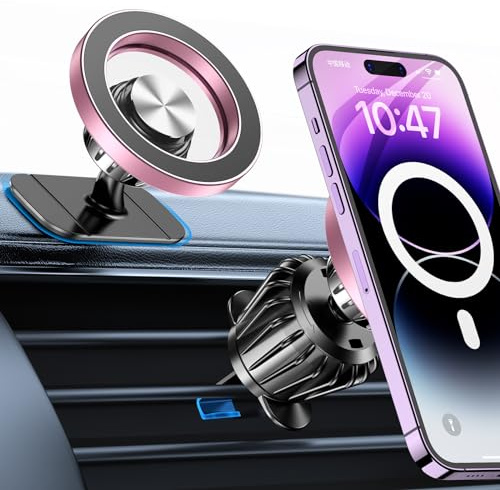 Coolpow Handyhalterung Auto für Magsafe Autohalterung Lüftung Starke Magnet | [Stabil,360°Drehbar] Handy Halterung Auto Zubehör Innenraum Magnetische Auto Handyhalterung für iPhone 17 16 15 Magsafe Hülle