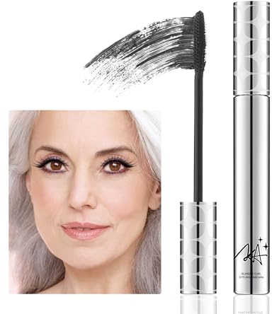 Hypoallergen Wimperntusche Schwarz für Ältere Frauen mit Spärlichen Wimpern | Wasserfest Langanhaltende Lashes Mascara Voluminöse und Verlängerte, Black Tubing Eye Mascara Makeup für Empfindliche Augen