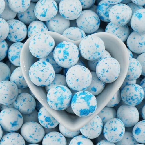 EinsSein 0,7kg Crispy Schokoperlen Mix large weiss-blau splashed | Gastgeschenke Hochzeit, Taufe, Kommunion, Konfirmation Weihnachten perfekt für Reagenzgläser | Alternative für Schokolinsen,