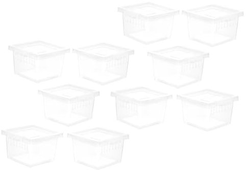 COLLBATH 10 Stück Kunststoff Insekten Futterbox mit Transparentem und Atmungsaktivem Design für Reptilien Wie Geckos und Eidechsen zur Sicheren Aufzucht und Transport