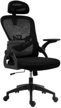 Generico Sedia Ergonomica da Ufficio con Altezza Regolabile Braccioli Pieghevoli Nero SEDIA1-NERO