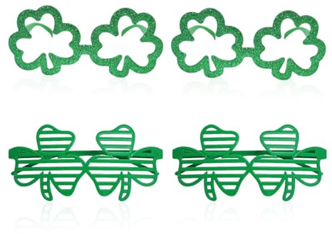 CHROMACRAFT Marcos De Gafas De Trébol De 4 Piezas, Gafas De Estilo Creativo, Accesorios De Ropa, Accesorios De Fotografía, Gafas De Fiesta