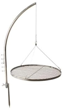 Grillgalgen Schwenkgrill Grillgestell 3,5cm Rohr mit Erdspieß aus Edelstahl T210 mit 60 cm Edelstahl Rost !
