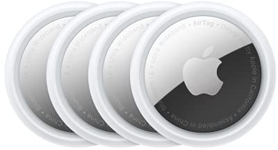Apple AirTag (4 pack). Track and find your keys, wallet, luggage, backpack and more. Simple one-tap set up with iPhone or iPad. Replaceable battery. (Renewed)