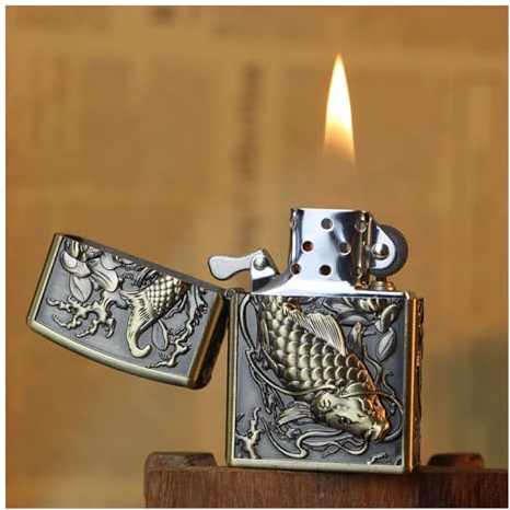 Lighter Reusable Kerosene lighter Suitable for men's birthday gifts (without fuel) black