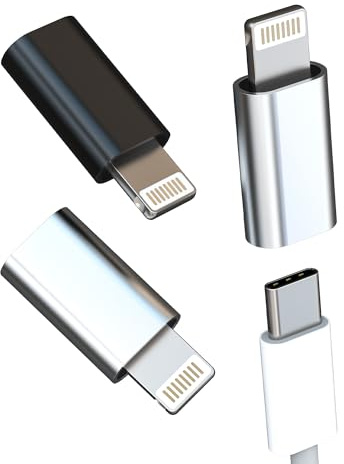 Adaptador USB C Hembra a Lightning Macho (3 Pack)para IPhone 14 13 Pro Max Certificado MFI para Apple Cargador Rapida Cable Tipo C Conector para iPad Datos Charger Carregador Portatil Coche Accesorios