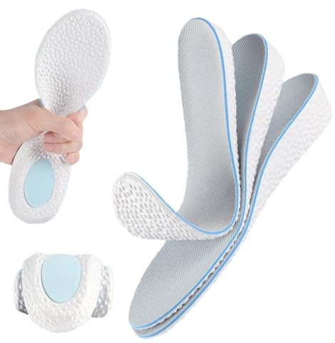 Höjd innersula för män och kvinnor - Höjdökning, stötdämpande, andningsbar och bekväm - Idealisk för att stå och gå under långa tider - Flexibel och mjuk (3.5CM, 43-44)