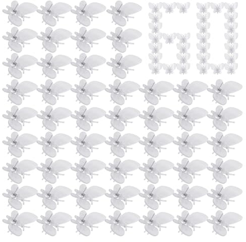 60 stycken växtklämmor transparenta växtklämmor orkidéer klämmor fjärilsform orkidéer klämmor trädgård växter klämmor blomklämmor plastklämmor för stöd och hållare växter